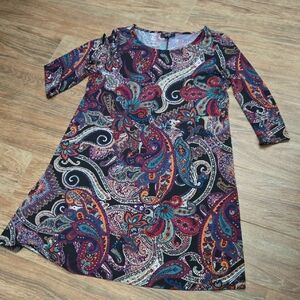 Paisley Print Multicolor Dress